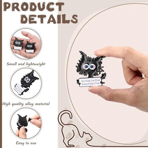 Landical 20 Pcs Funny Office Gifts for Coworker Funny Cat Motivational Lapel Pin Cute Brooch for Clothes Backpack Jacket Emotional Support Gift for Team Office Boss in Saudi Arabia