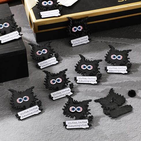 Landical 20 Pcs Funny Office Gifts for Coworker Funny Cat Motivational Lapel Pin Cute Brooch for Clothes Backpack Jacket Emotional Support Gift for Team Office Boss in Saudi Arabia
