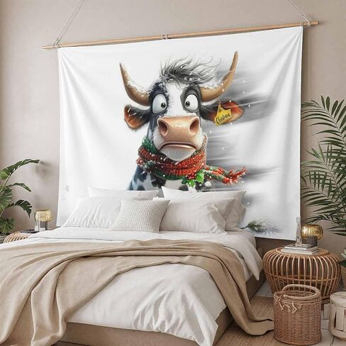 Tapestry Wall Hanging Funy Cow Trembling In The Snow Room Decor Tapestries for Bedroom Living Room College Dorm Aesthetic Large 59x79 Inch in Saudi Arabia