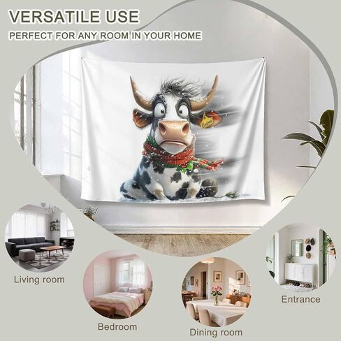 Tapestry Wall Hanging Funy Cow Trembling In The Snow Room Decor Tapestries for Bedroom Living Room College Dorm Aesthetic Large 59x79 Inch in Saudi Arabia