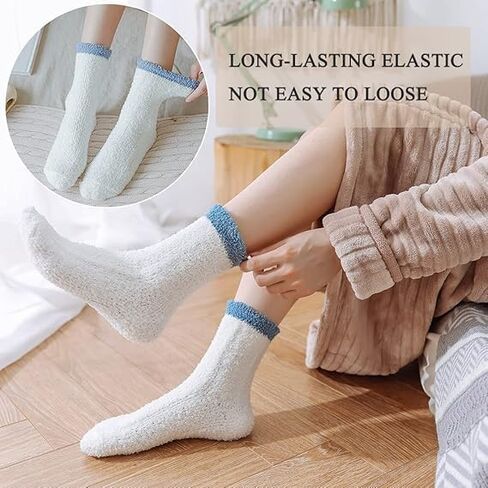 6 Pairs Womens Fuzzy Socks for Women, Warm Soft Christmas Sleeping Socks for Women Christmas Gift in Saudi Arabia