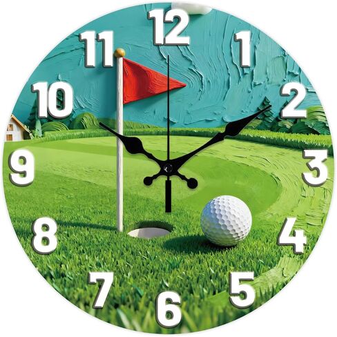 CHGCRAFT Funny Chef Wall Clock 12 Inch Cartoon Style Clock Kitchen Wood Board Round Decorative Clocks for Bedroom Living Room Kitchen Office in Saudi Arabia