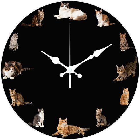 CHGCRAFT Funny Chef Wall Clock 12 Inch Cartoon Style Clock Kitchen Wood Board Round Decorative Clocks for Bedroom Living Room Kitchen Office in Saudi Arabia