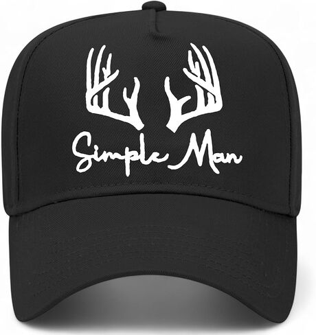 Simple Man Hat | Antlers | Premium Adjustable Hunting Snapback Baseball Vintage Trucker Hat for Men & Women in Saudi Arabia