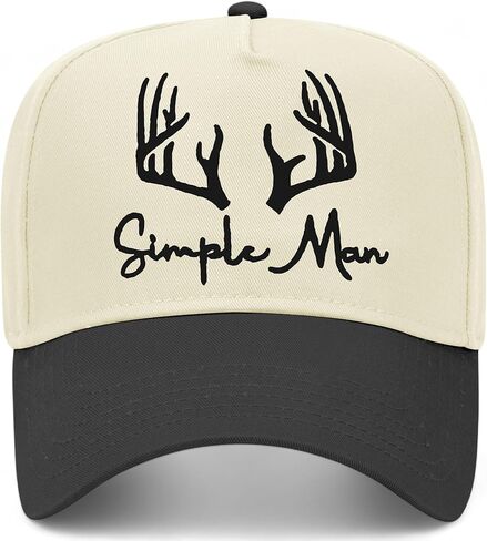 Simple Man Hat | Antlers | Premium Adjustable Hunting Snapback Baseball Vintage Trucker Hat for Men & Women in Saudi Arabia