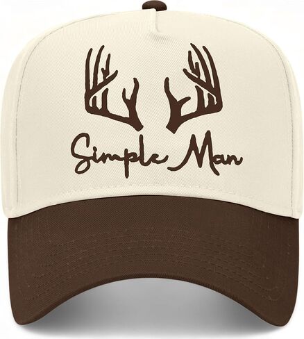 Simple Man Hat | Antlers | Premium Adjustable Hunting Snapback Baseball Vintage Trucker Hat for Men & Women in Saudi Arabia