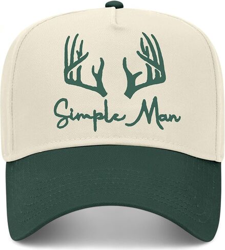 Simple Man Hat | Antlers | Premium Adjustable Hunting Snapback Baseball Vintage Trucker Hat for Men & Women in Saudi Arabia