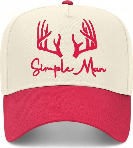 Simple Man Hat | Antlers | Premium Adjustable Hunting Snapback Baseball Vintage Trucker Hat for Men & Women in Saudi Arabia