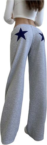 SHENHE Women's Y2K Straight Leg Sweatpants Star Print Low Waist Open Bottom Sweat Pants Streetwear in Saudi Arabia