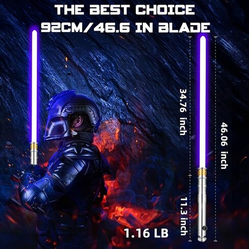 Lightsaber Dueling Light Saber مع 12 ألوان RGB 16 خطوط صوتية والتحكم في الحركة ، وأجبر الأضواء FX مع مقبض معدني متميز وشفرة قابلة للاستبدال ، و Sabers للبالغين ، والأطفال in Kuwait