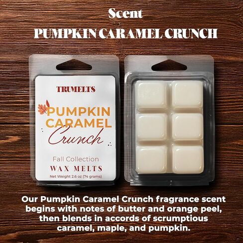 مجموعة Fall Collection Wax Melt Variety 4 عبوات خالية من الصبغة | كرانش اليقطين، سنيكر دودل، دونات التفاح، البرقوق الكشمير | 4 ألواح بدون صبغة معطرة للغاية بوزن 2.6 أونصة | يذوب شمع الصويا الفاخر من تروميلتس in Saudi Arabia