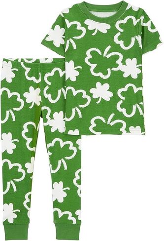 Carter's 2 Piece St. Patrick's Day Snug Fit Cotton Pajamas (Ivory/Green St. Patrick’s, 4T) in Kuwait