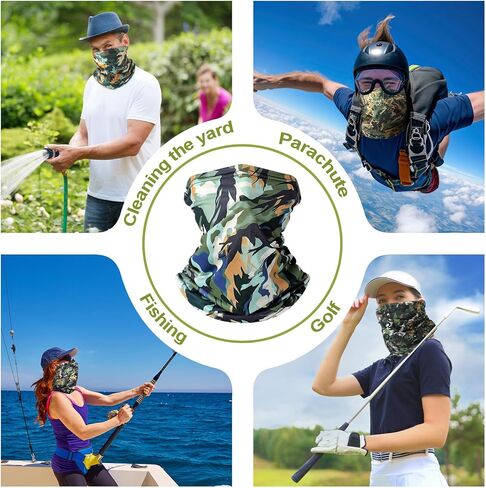 SATINIOR Summer Camo Neck Gaiter UV Protection Cooling Face Mask Sun Hood Bandanas for Men Women Sunscreen Breathable Bandana in Kuwait
