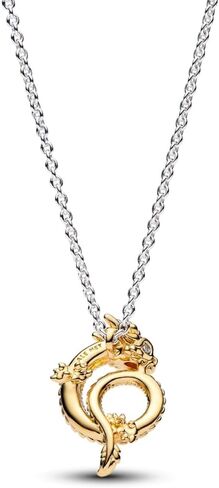 PANDORA Dragon Collier Necklace - 14K Gold & Sterling Silver Necklace with Cubic Zirconia for Women - PANDORA Moments Jewelry - Gifts for Women - Includes Gift Box - 17.7“ in Saudi Arabia