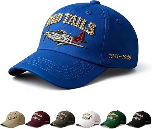 قبعة التراث Tuskegee Airmen Red Tails Heritage، مطرزة RedTails P-51 الحرب العالمية الثانية التاريخ العسكري قبعة بيسبول قابلة للتعديل in Saudi Arabia