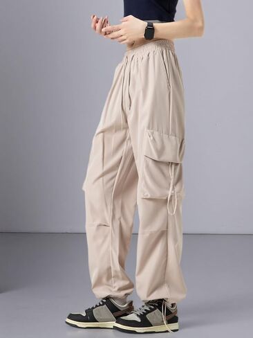 Women's Casual Cargo Pants High Waisted Loose Fit with Pockets Outdoor Hiking in Saudi Arabia