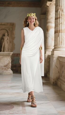 VZQI Statue of Liberty Dress Halloween Roman Women Costume Adult Patriotic Cosplay with Headdress in Saudi Arabia