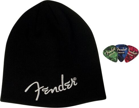 Fender Logo Beanie Cap - Black Bundle with Picks in Saudi Arabia