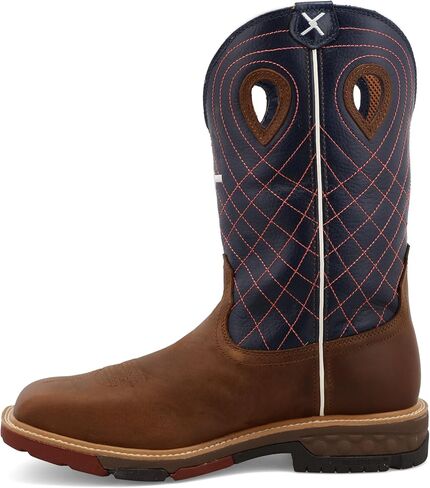 Twisted X Men's 12" Western Work Boot, Mocha & Navy, 8 B in Saudi Arabia