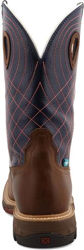 Twisted X Men's 12" Western Work Boot, Mocha & Navy, 8 B in Saudi Arabia