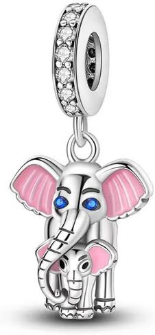 JEVIMORY Clip Stopper Beads for Bracelets 925 Sterling Silver, Compatible with Pandora & European Charm Bracelets Necklaces, Clip Charm Bead for Bracelet Gift for Women (Silver Elephant) in Saudi Arabia
