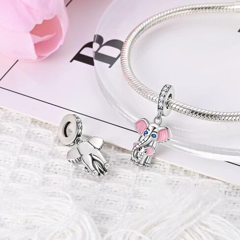 JEVIMORY Clip Stopper Beads for Bracelets 925 Sterling Silver, Compatible with Pandora & European Charm Bracelets Necklaces, Clip Charm Bead for Bracelet Gift for Women (Silver Elephant) in Saudi Arabia