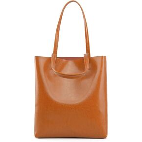Women's Genuine Cowhide Tote Shoulder Bag - Top Grain Leather Zippered Large Work Handbag in Kuwait