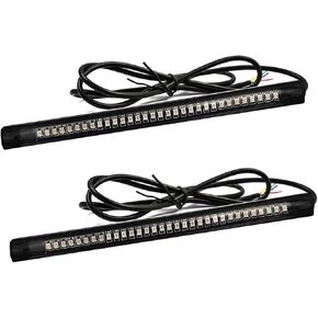 شريط إضاءة LED عالمي لإيقاف الفرامل الخلفية، شريط إضاءة LED مرن 8 بوصة، أضواء لوحة ترخيص إشارة الانعطاف، شريط إضاءة 32 LED مقاوم للماء 12 فولت للدراجات النارية وعربة الجولف والسكوتر in Kuwait