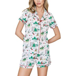 EOHJUHG Monkey Heart Pajamas Womens,2 Piece Button Down Shorts Sets Y2K Loungewear Pjs Vacation Sleepwear For Gift Party in Saudi Arabia