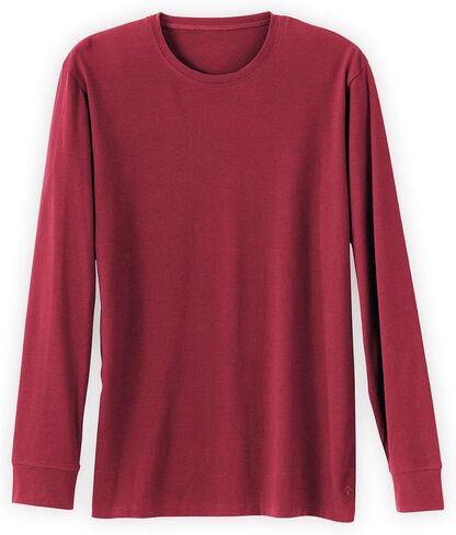 Fair Indigo Men's Organic All-Cotton Long Sleeve Crew Neck T-Shirt in Saudi Arabia