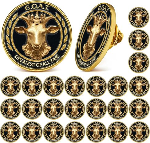 Tondiamo 24 Pcs Goat Championship Trophy Lapel Pins Greatest of All Time MVP Award Pins Bulk for Softball Baseball Football Soccer Team Sports Gifts in Saudi Arabia