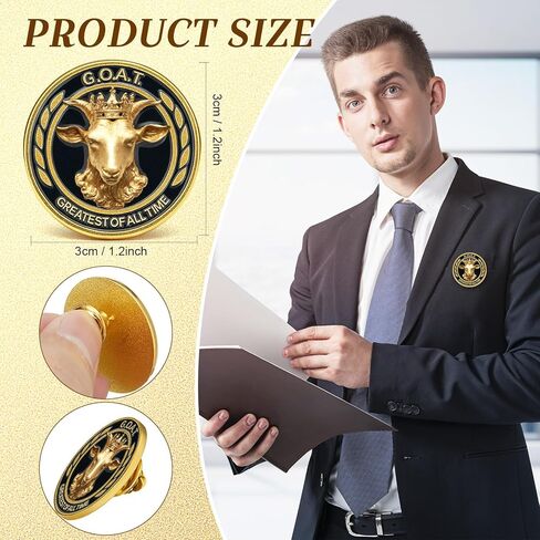 Tondiamo 24 Pcs Goat Championship Trophy Lapel Pins Greatest of All Time MVP Award Pins Bulk for Softball Baseball Football Soccer Team Sports Gifts in Saudi Arabia