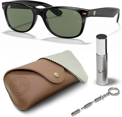 Ray-Ban RB2132M New Wayfarer Ferrari Collection Square Shape Sunglasses for Men & Women- Timeless Classic Sun Glasses - Premium UV Protection - Designer Men's and Women's Sunglasses in Saudi Arabia