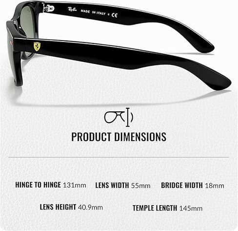 Ray-Ban RB2132M New Wayfarer Ferrari Collection Square Shape Sunglasses for Men & Women- Timeless Classic Sun Glasses - Premium UV Protection - Designer Men's and Women's Sunglasses in Saudi Arabia
