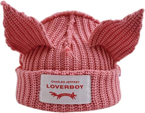 KORADI Womens Beanies Cute Cat Ears Knit Hats Mens Cuffed Skull Cap Winter Warm Ski Hat Unisex Y2k Thick Caps for Gift in Saudi Arabia