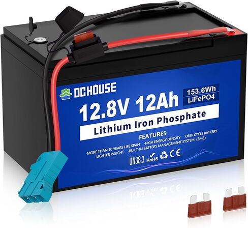 DC House 12v 12ah LifePo4 Lithium Battery مع 15A BMS ، 10 سنوات عمر ، 10000+ دورات ، للبحرية ، ركوب لعبة على الأسماك ، والتصيد ، والكاياك ، وعجلات السلطة ، و Pride Go Go Mobility Scooters in Saudi Arabia
