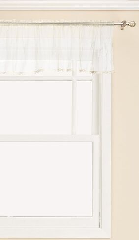 Heritage Lace Pineapple Valance with Trim, 45 by 15", White in Saudi Arabia
