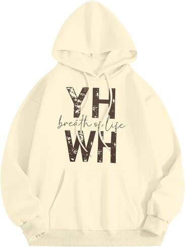 MNLYBABY Christian Hoodie for Women YHWH Sweatshirts Jesus Faith Religious God Long Sleeve Pullover Tops in Kuwait