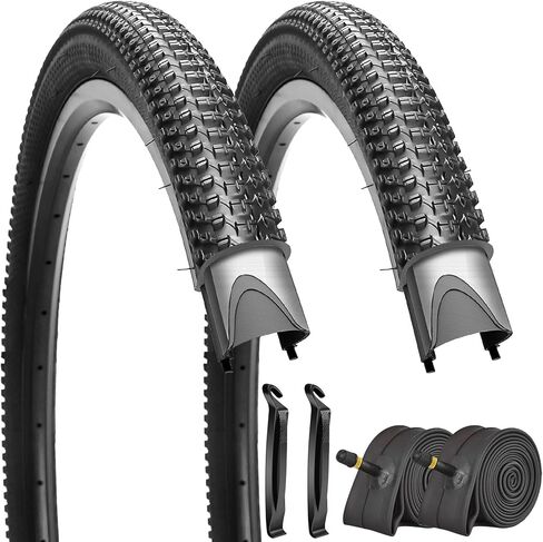 2 Pack 24"/26"x1.95" 26"x2.1" 20"x2.125" 27.5"x2.125" Inch Bike Tire Folding Bead Replacement Tire Double Packing for Mountain Bicycle Tire with or Without Tubes and Levers in Saudi Arabia
