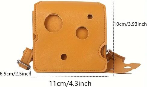 Cheese Shaped Crossbody Bag, Creative Mini Shoulder Bag Women Fashion Handbag Wallet Purse in Saudi Arabia