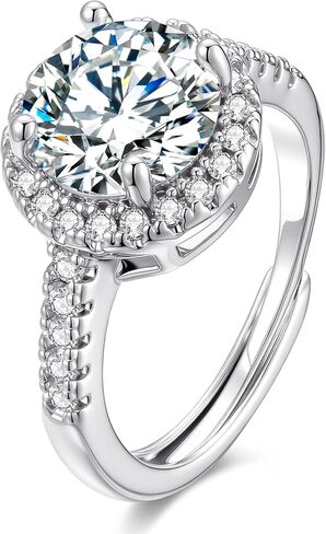 CLAIRETTE 14K Gold Plated Engagement Ring for Women,8A Zircon Wedding Promise Adjustable Band Rings Idea Gift for Her Stunning Wedding Bands in Saudi Arabia