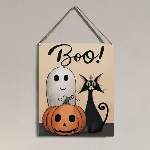 Funny Halloween Cat Home Decor Cats Wall Sign Cat Lover Gifts Gothic Room Bedroom Wall Decor Halloween Party Decorations Gifts for Women Men Friend Don't Be a Scaredy Sign in Saudi Arabia