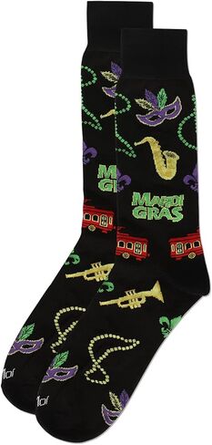 جوارب MeMoi الرجالية Mardi Gras Rayon Crew in Saudi Arabia