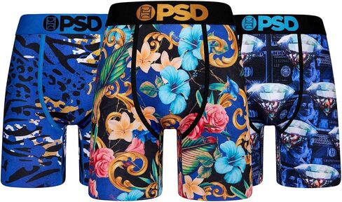 PSD Underwear Mens Boxer Briefs - Luxury Print, Standard Length Packs and Singles, Soft & Breathable Boxer Briefs for Men in Saudi Arabia