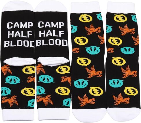 MBMSO Percy Movie Inspired Gifts 2 Pairs Camp Half Blood Socks for Percy J Fans Gift Camp Half Blood Gifts Rick Riordan Merch in Saudi Arabia