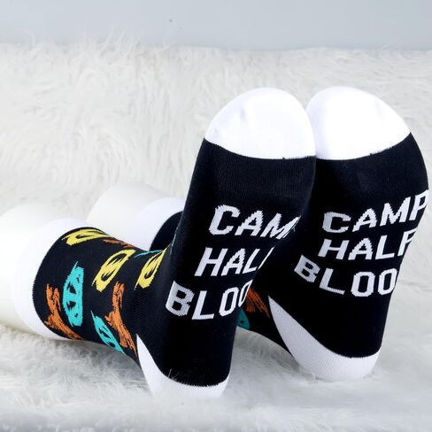 MBMSO Percy Movie Inspired Gifts 2 Pairs Camp Half Blood Socks for Percy J Fans Gift Camp Half Blood Gifts Rick Riordan Merch in Saudi Arabia