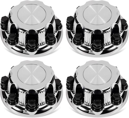 4pcs Chrome Wheel Center Caps (Glossy Black/New Model) 8 Lugs, Fit for 1998-2013 Chevy Silverado Avalanche Suburban&GMC Sierra Yukon 1500 2500 3500 16" Rim Hub Cover, Replace 15039489 in Kuwait