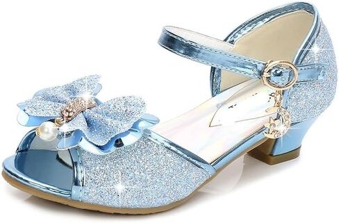 Girl's Princess Sandals Kids Girls Wedding Shoes High Heels Dress Shoes Bowtie Glitter Princess Shoe For Girls in Saudi Arabia