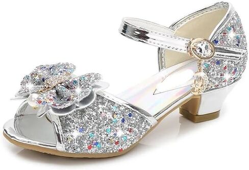 Girl's Princess Sandals Kids Girls Wedding Shoes High Heels Dress Shoes Bowtie Glitter Princess Shoe For Girls in Saudi Arabia