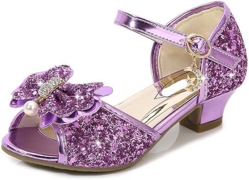 Girl's Princess Sandals Kids Girls Wedding Shoes High Heels Dress Shoes Bowtie Glitter Princess Shoe For Girls in Saudi Arabia